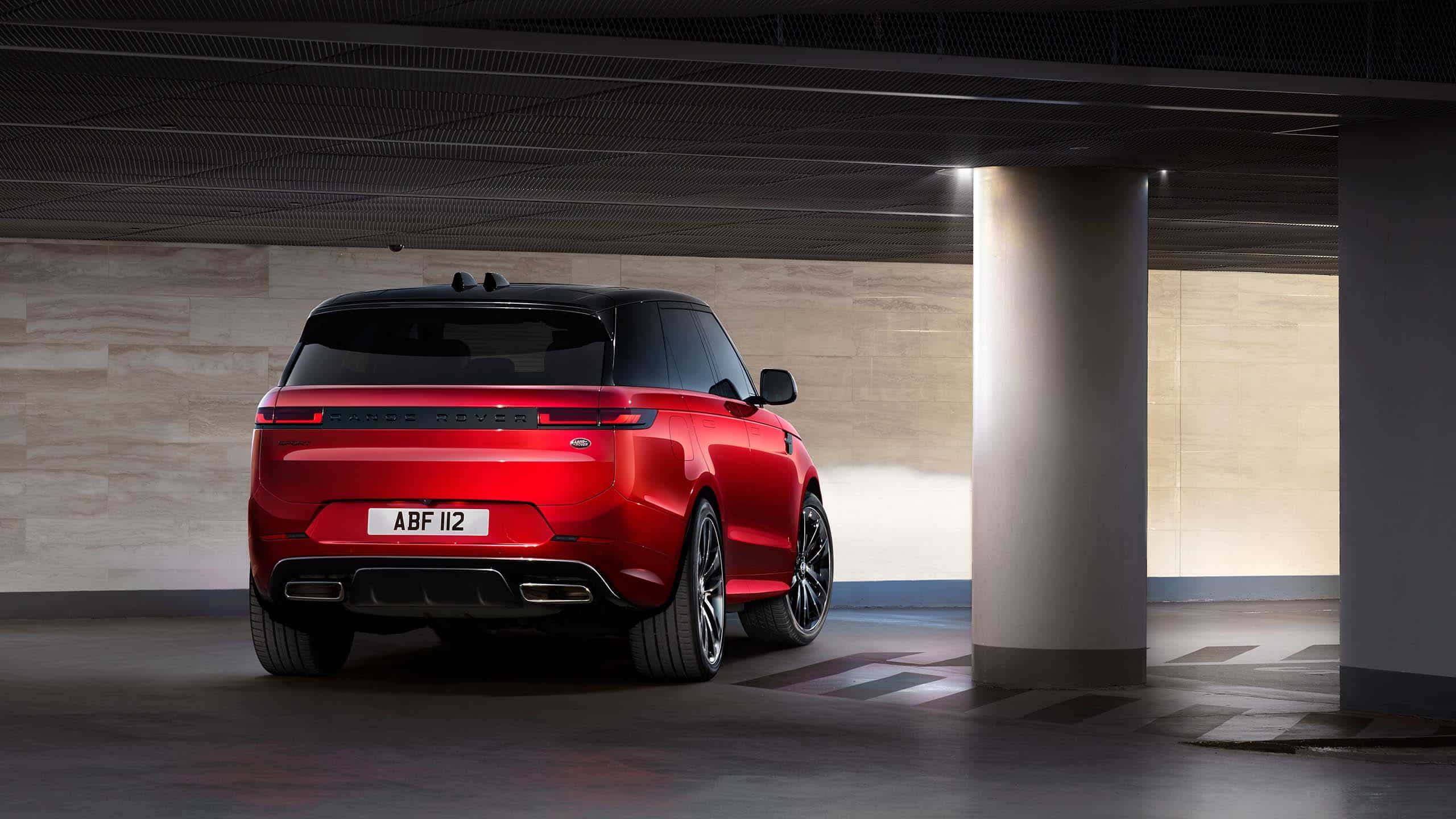 A view of the Range Rover Sport from the rear