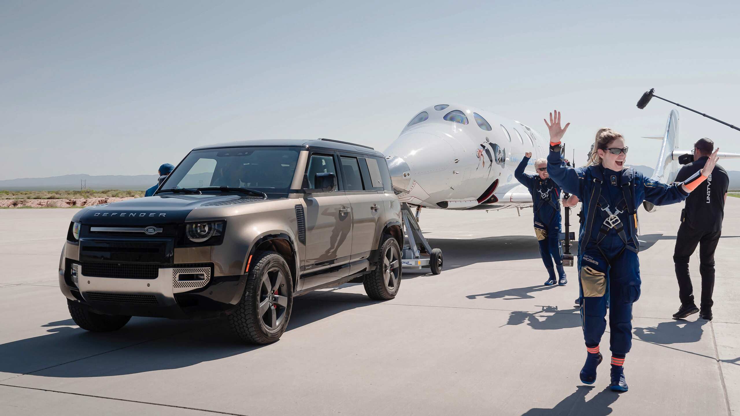 Virgin Galactic Defender pulled jet plane